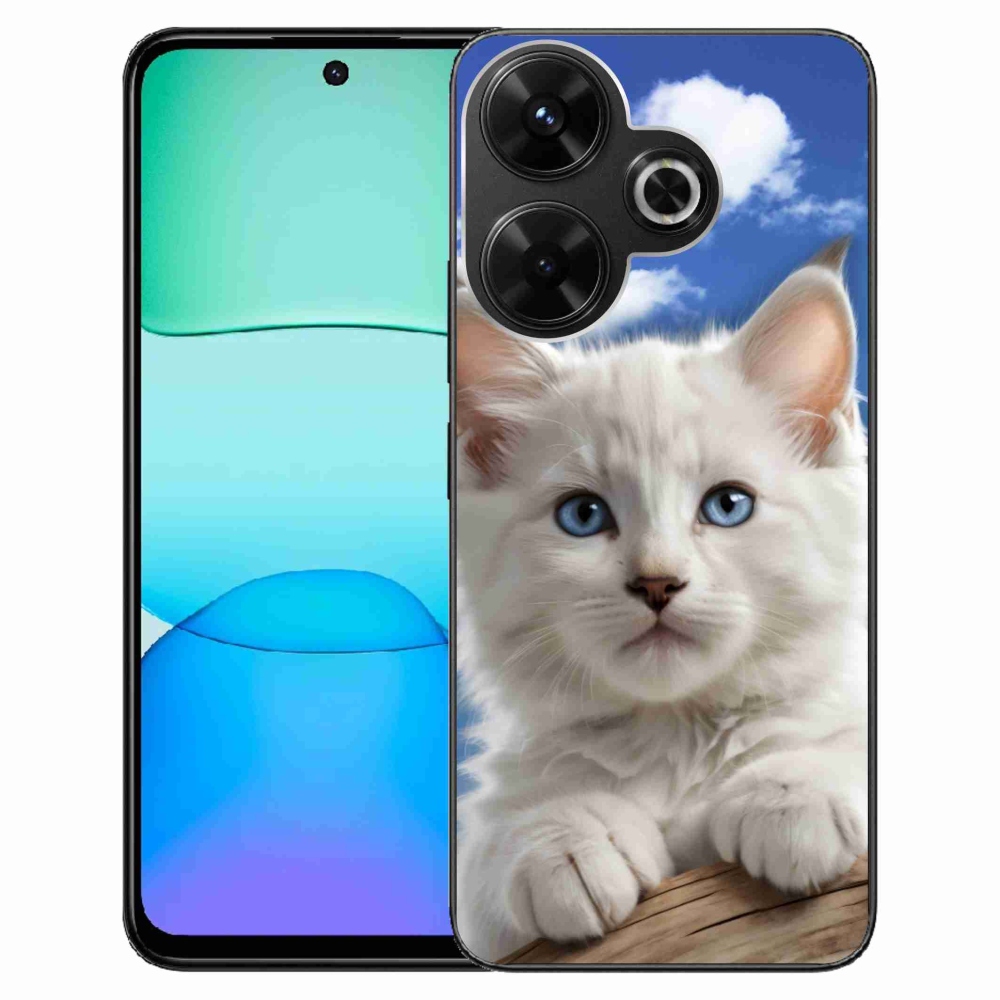 Gél borítás mmCase a Xiaomi Redmi 13 4G/ Poco M6 4G számára - cica és felhők