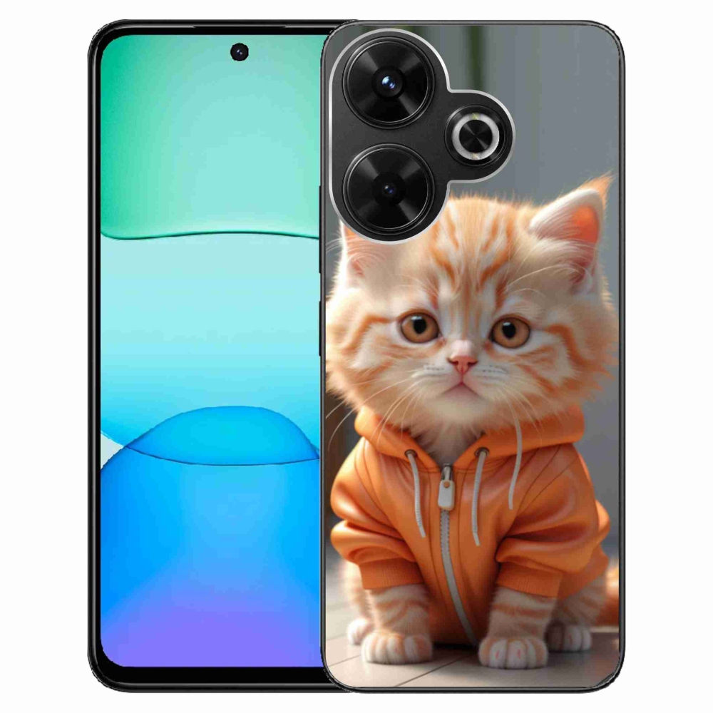 Gél borítás mmCase a Xiaomi Redmi 13 4G/Poco M6 4G számára - cica melegítőben