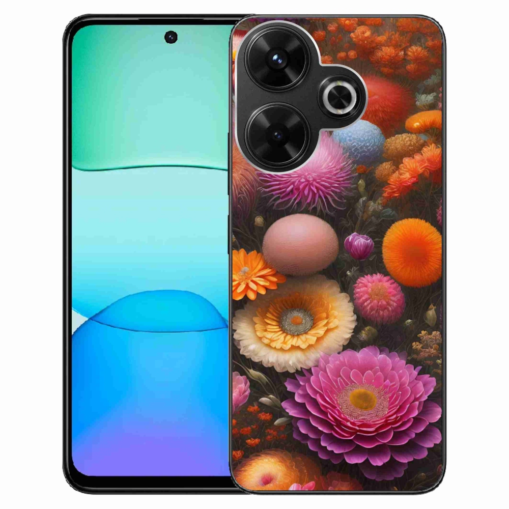 Gél borítás mmCase a Xiaomi Redmi 13 4G/Poco M6 4G számára - virágos kompozíció