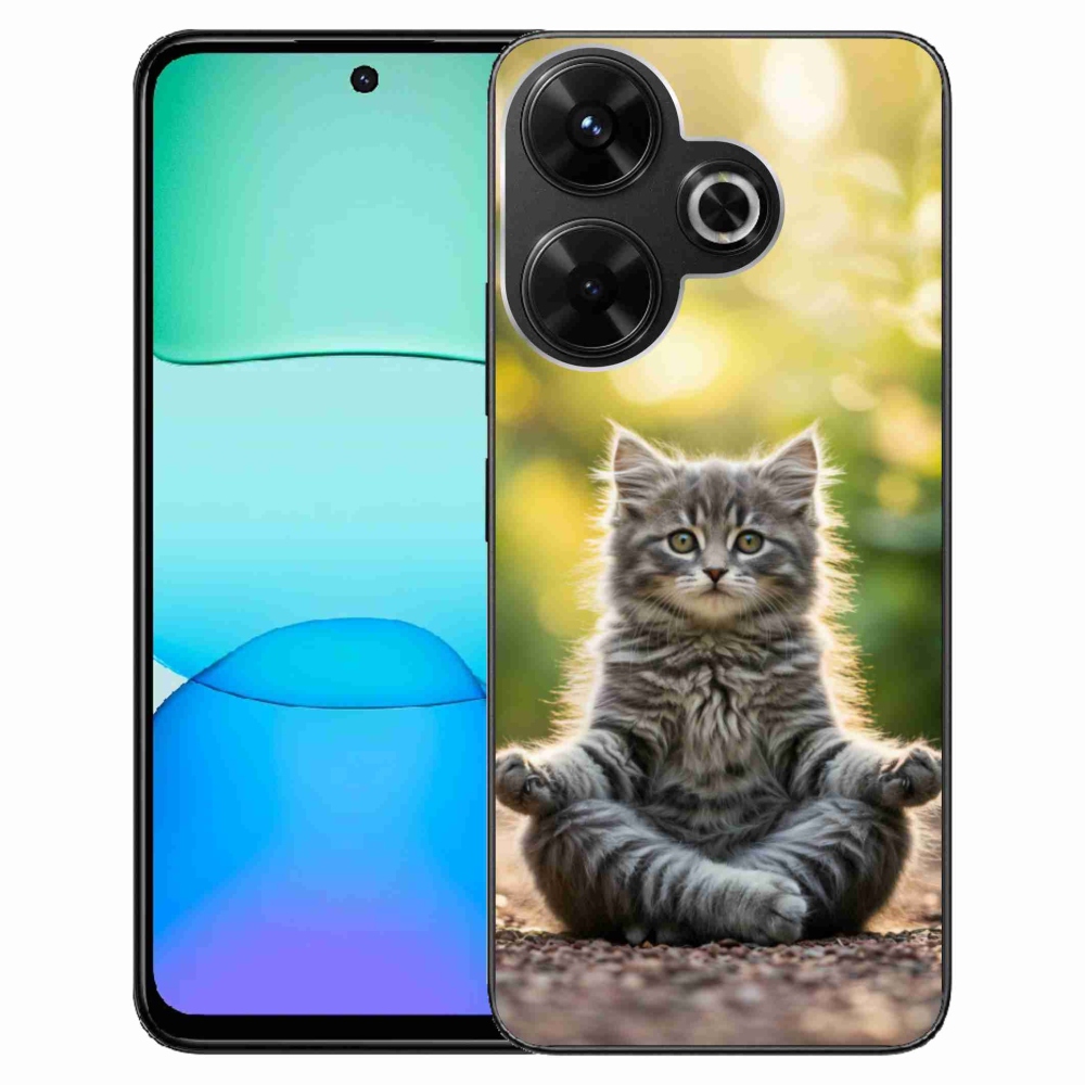 Gél borítás mmCase a Xiaomi Redmi 13 4G/Poco M6 4G - meditáló cica számára