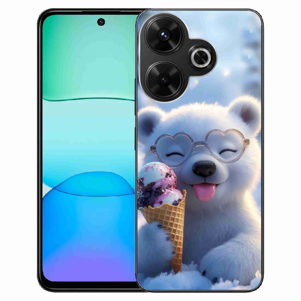 Gél borítás mmCase a Xiaomi Redmi 13 4G / Poco M6 4G számára - mackó fagylalttal
