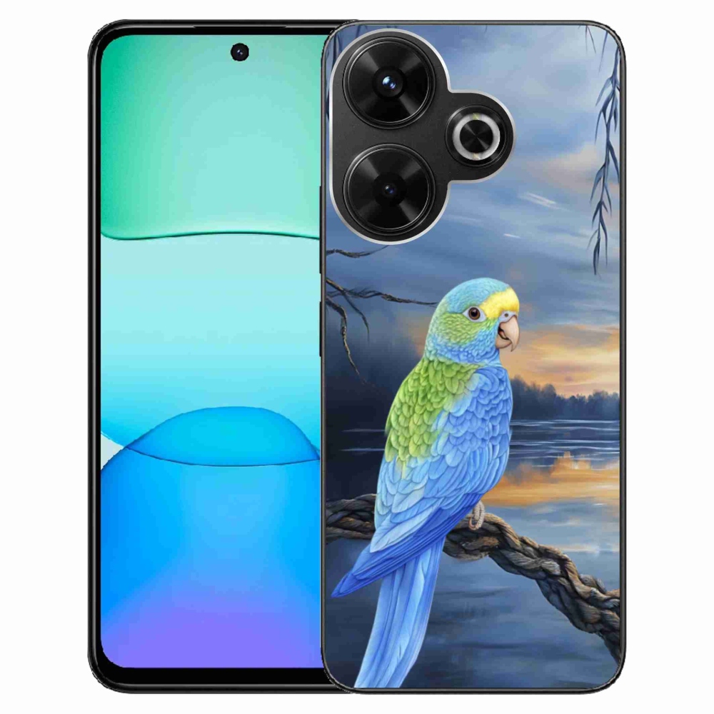 Gél borítás mmCase a Xiaomi Redmi 13 4G/Poco M6 4G - kék papagájhoz