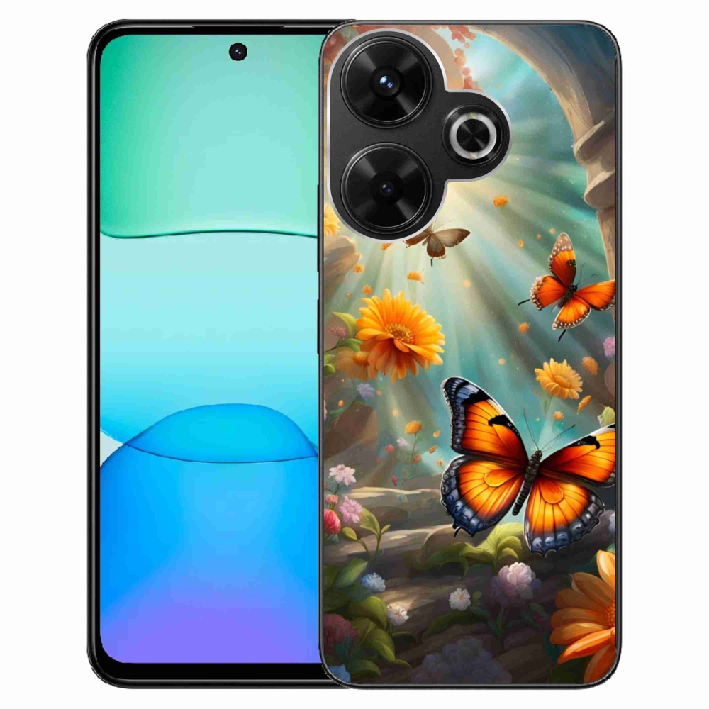 Gél borítás mmCase a Xiaomi Redmi 13 4G/Poco M6 4G - pillangó kert 2