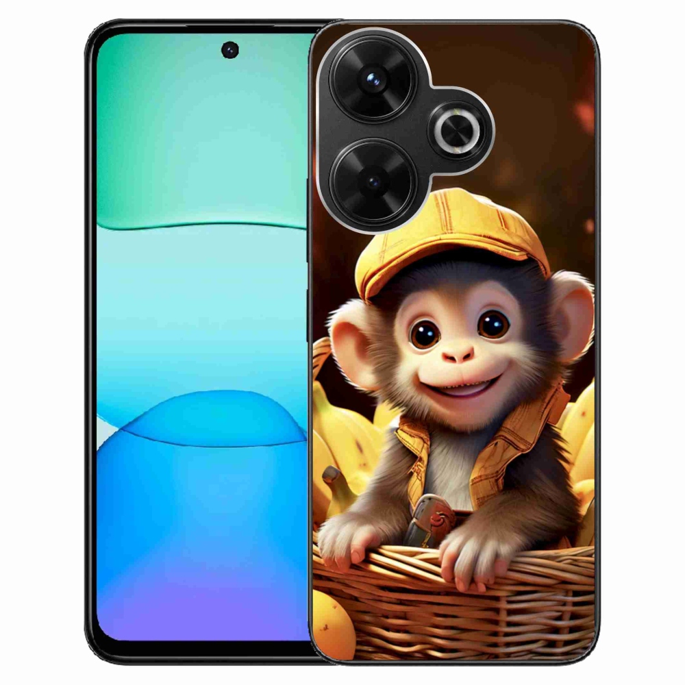 Gél borítás mmCase a Xiaomi Redmi 13 4G/ Poco M6 4G számára - majom a kosárban