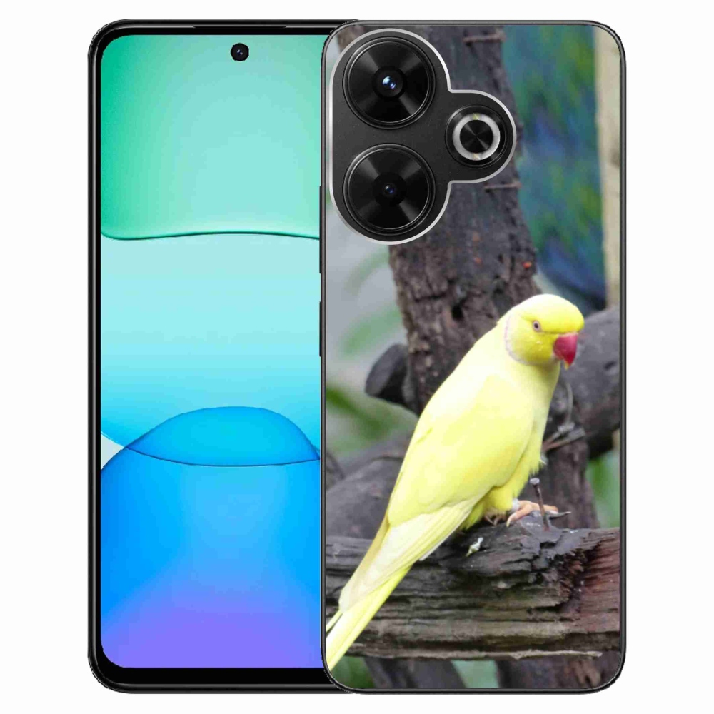 Gél borítás mmCase a Xiaomi Redmi 13 4G/Poco M6 4G készülékhez - papagáj alexander sárga