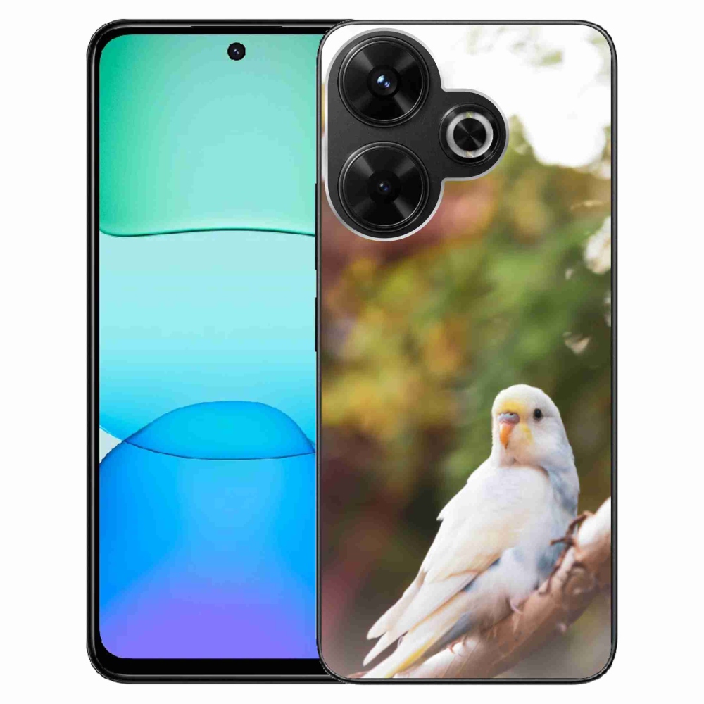 Gél borítás mmCase a Xiaomi Redmi 13 4G/Poco M6 4G - papagáj andulka fehér