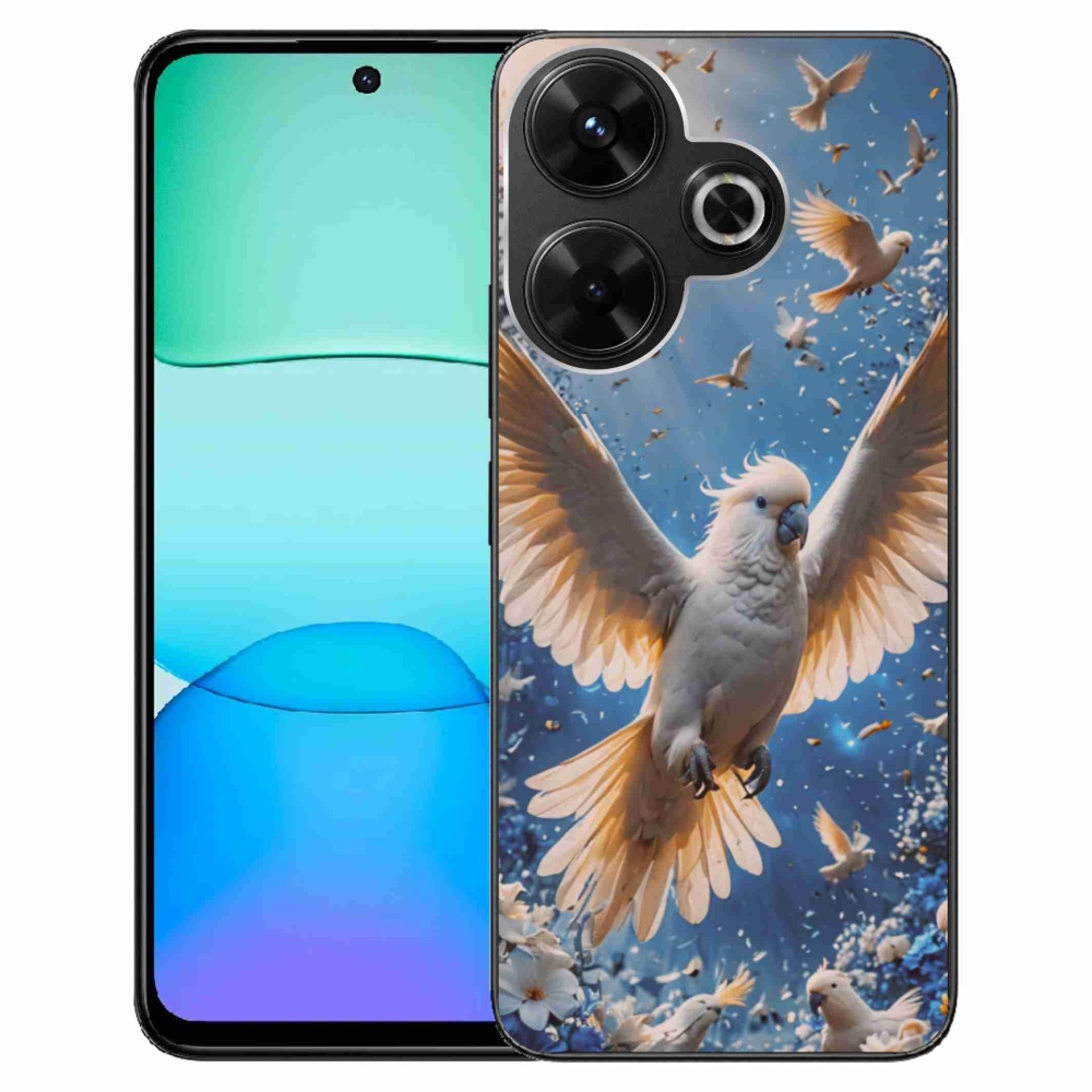 Gél borítás mmCase a Xiaomi Redmi 13 4G/Poco M6 4G számára - papagáj kakadu