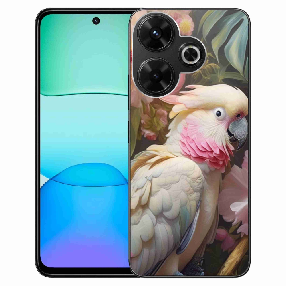 Gél borítás mmCase a Xiaomi Redmi 13 4G/Poco M6 4G - papagáj kakadu rózsaszín 2