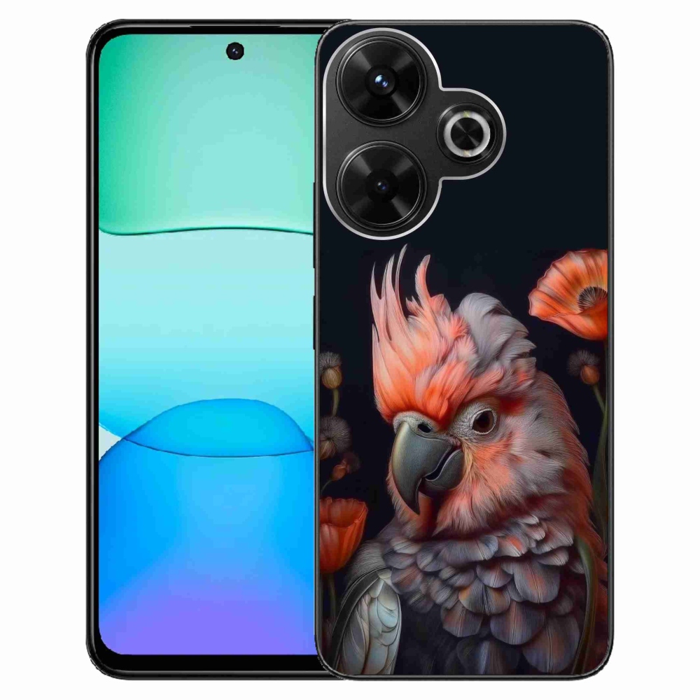 Gél borító mmCase a Xiaomi Redmi 13 4G / Poco M6 4G - papagáj kakadu színekben