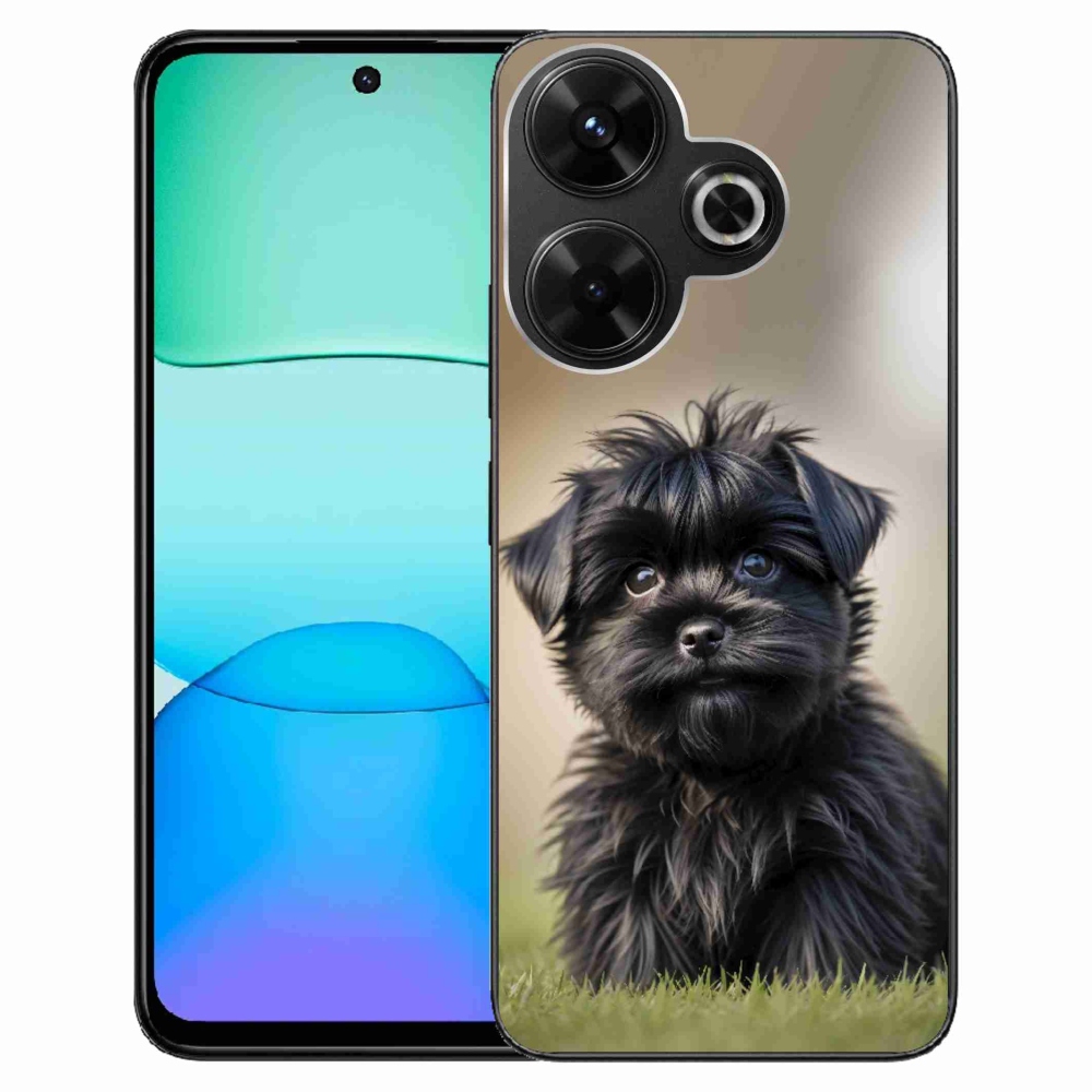 Gél borítás mmCase a Xiaomi Redmi 13 4G / Poco M6 4G számára - aranyos fekete kutya
