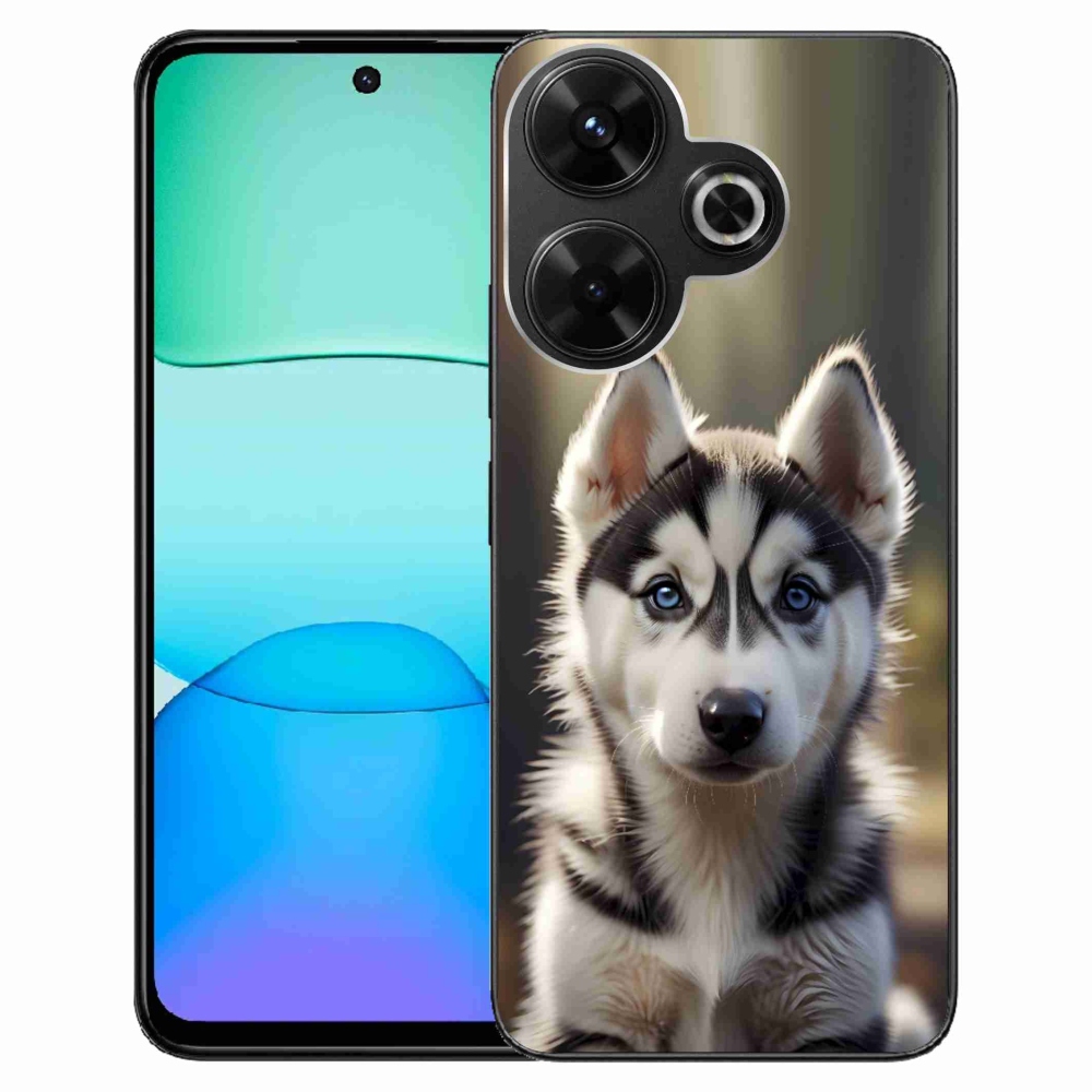 Gél borítás mmCase a Xiaomi Redmi 13 4G / Poco M6 4G - aranyos szibériai huskyhoz