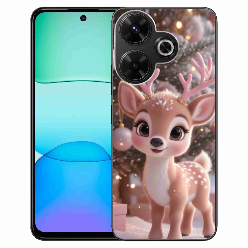 Gél borítás mmCase a Xiaomi Redmi 13 4G/Poco M6 4G - aranyos rénszarvashoz