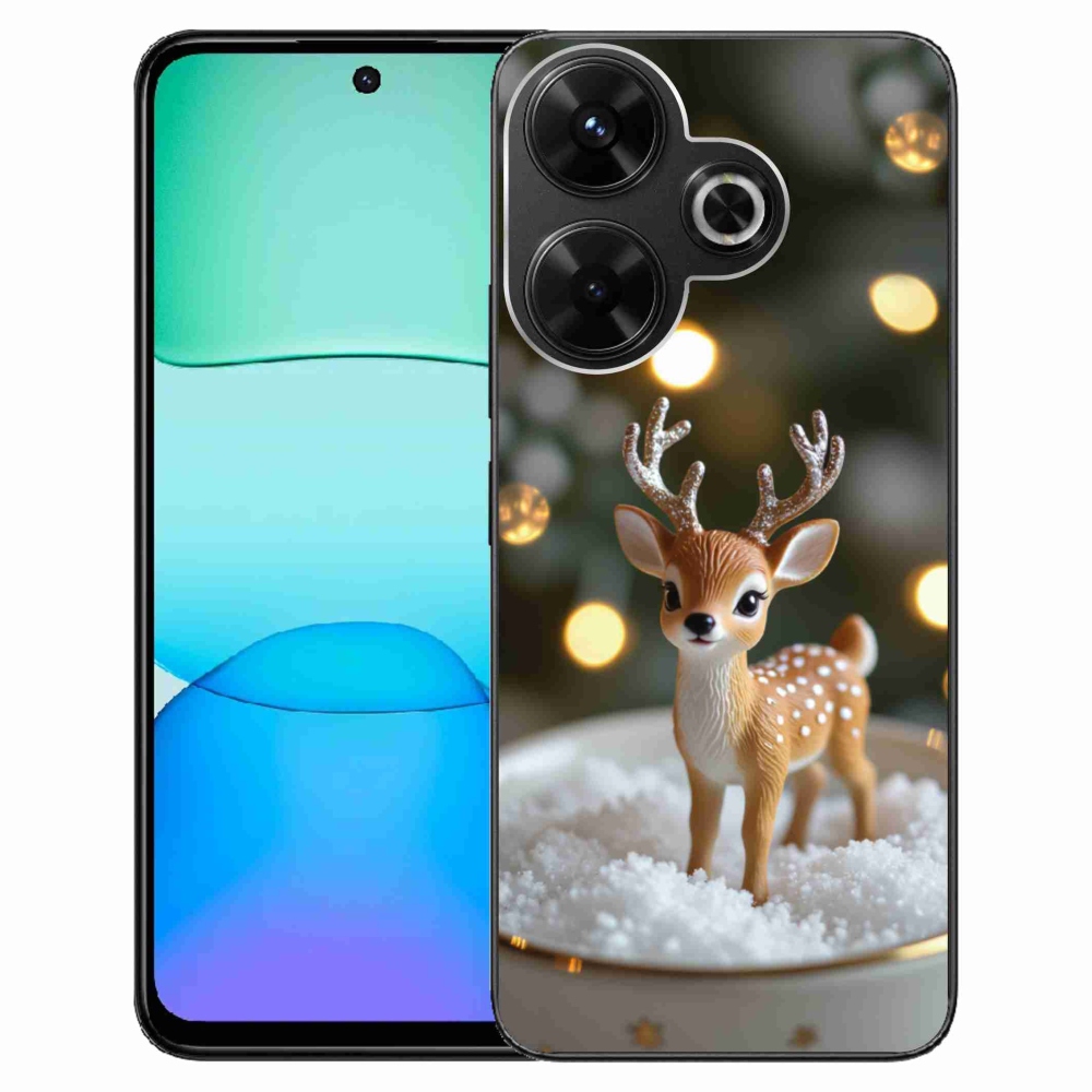 Gél borítás mmCase a Xiaomi Redmi 13 4G / Poco M6 4G számára - aranyos karácsonyi szarvasok