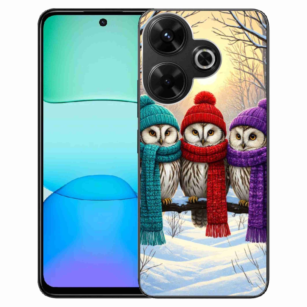 Gél borítás mmCase a Xiaomi Redmi 13 4G/Poco M6 4G számára - bagoly barátok