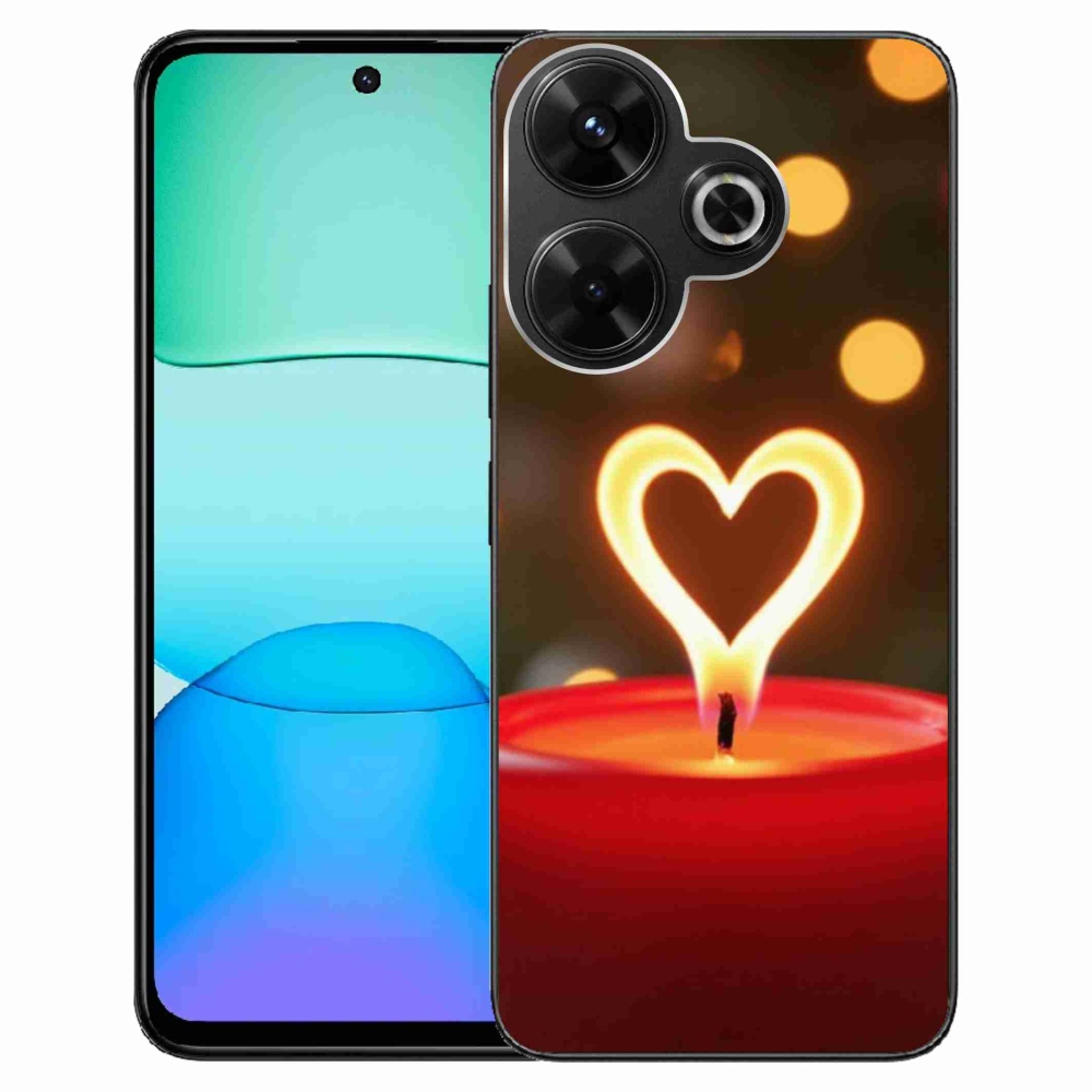 Gél borítás mmCase a Xiaomi Redmi 13 4G/Poco M6 4G - láng szíve számára
