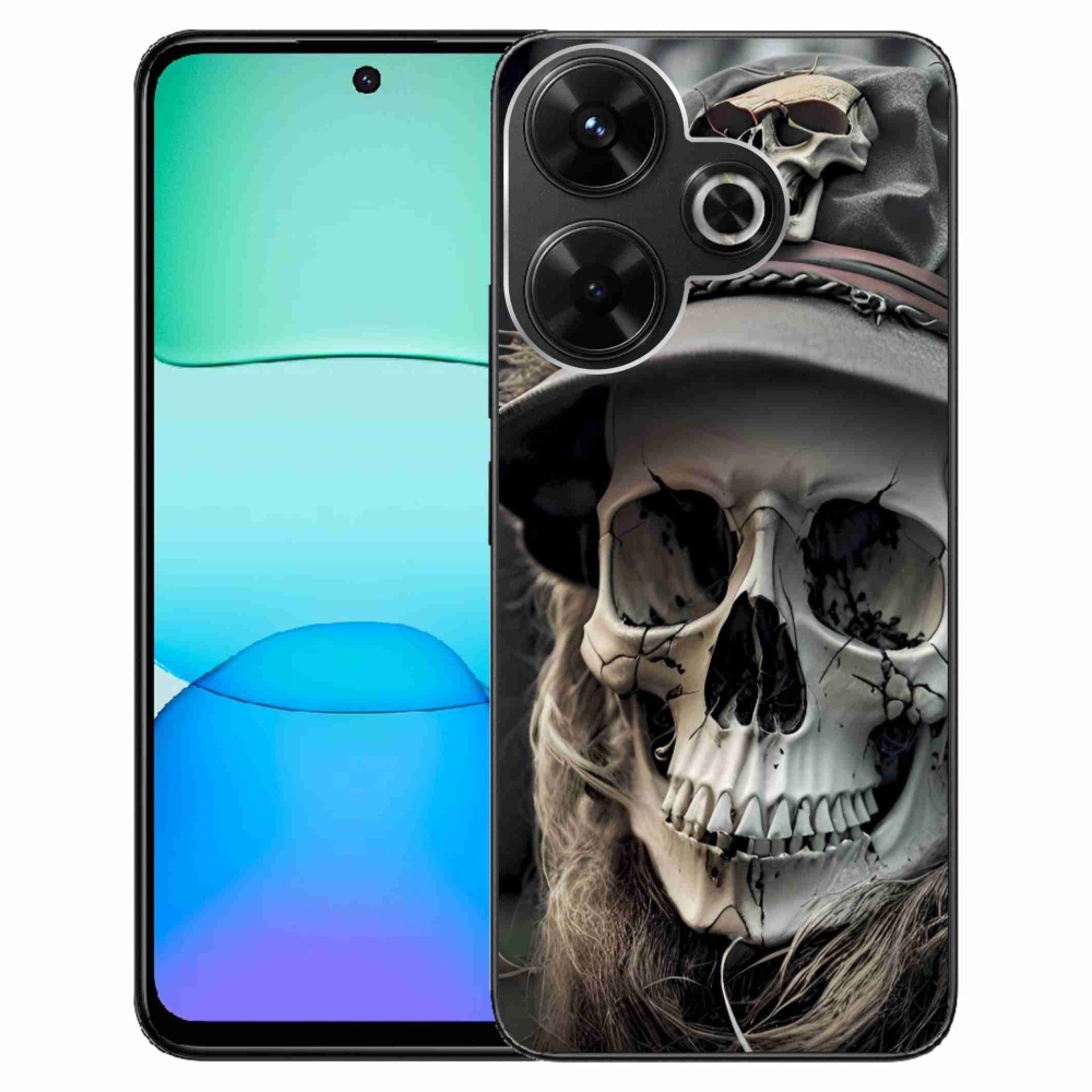 Gél borítás mmCase a Xiaomi Redmi 13 4G/Poco M6 4G - sötét koponya számára