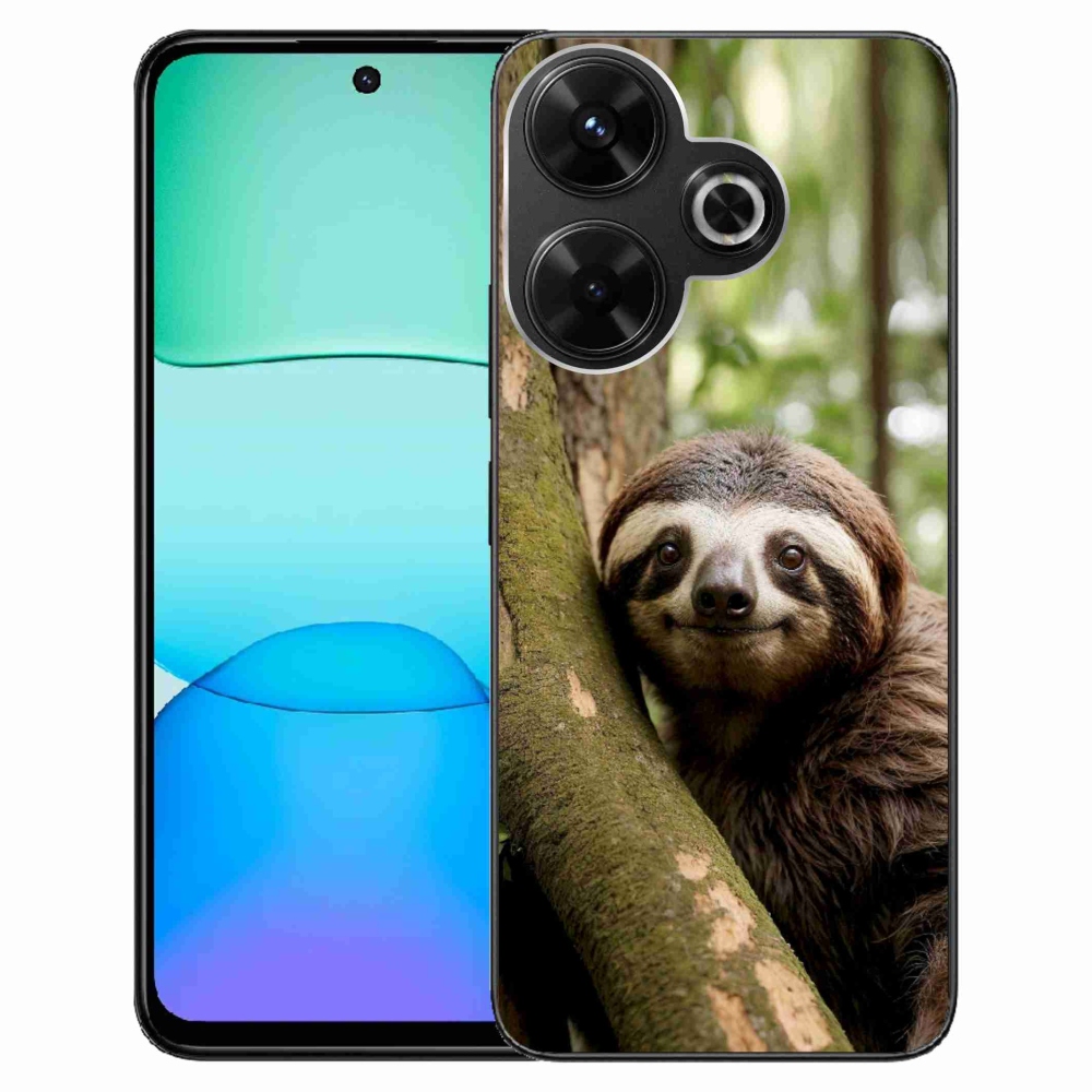 Gél borító mmCase a Xiaomi Redmi 13 4G / Poco M6 4G - mosolygó lajhárhoz
