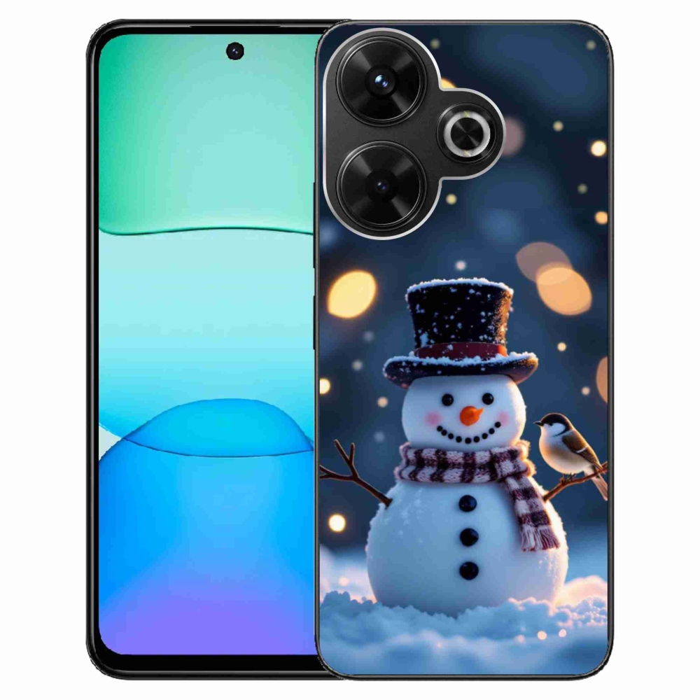 Gél borítás mmCase a Xiaomi Redmi 13 4G / Poco M6 4G - karácsonyi hóemberhez