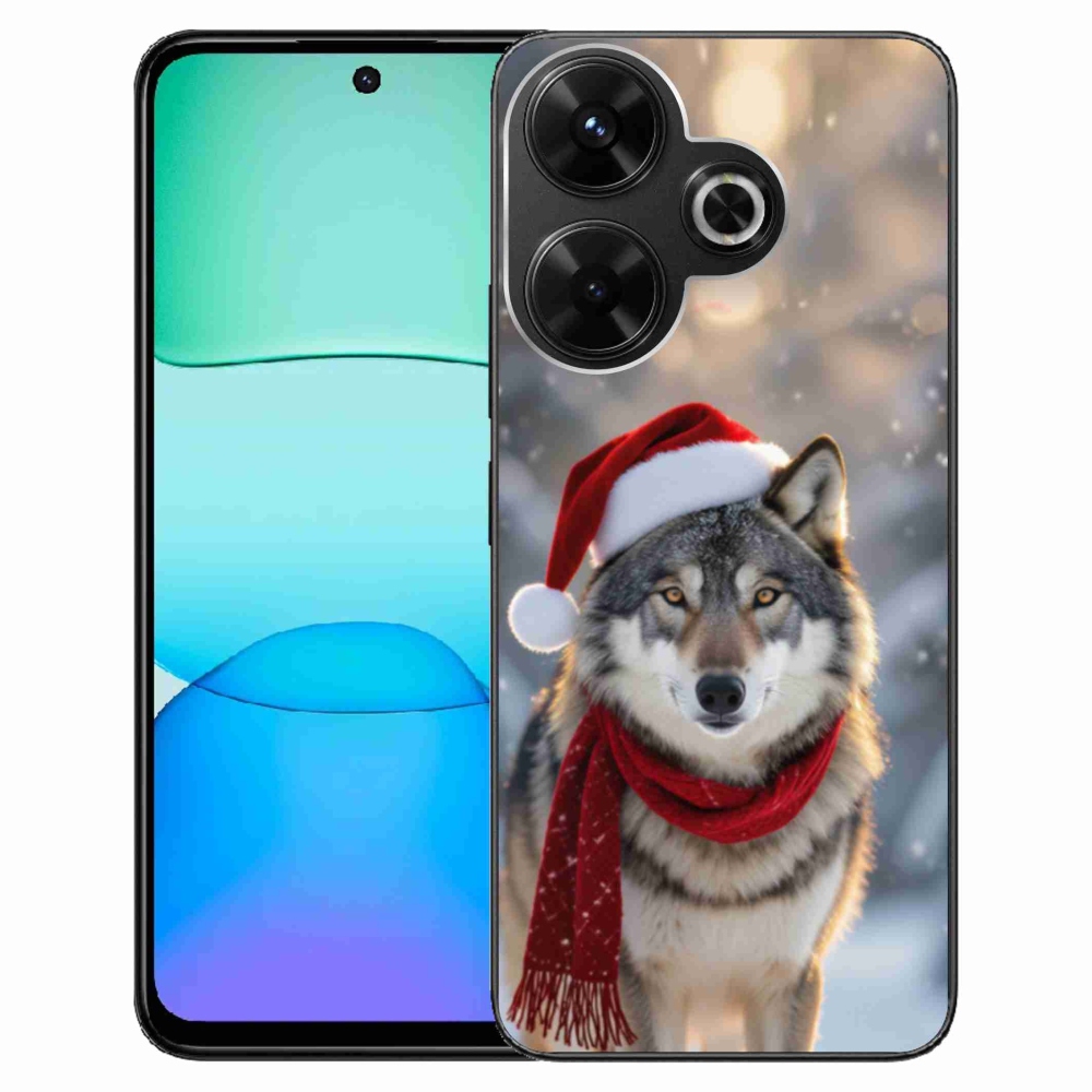 Gél borítás mmCase a Xiaomi Redmi 13 4G/Poco M6 4G - karácsonyi farkashoz