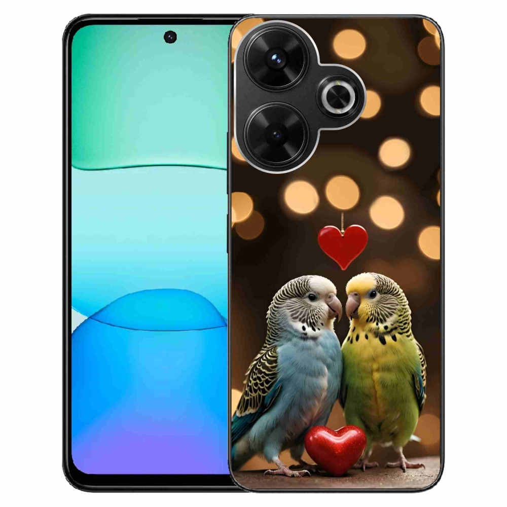 Gél borítás mmCase a Xiaomi Redmi 13 4G/ Poco M6 4G számára - szerelmes papagájok
