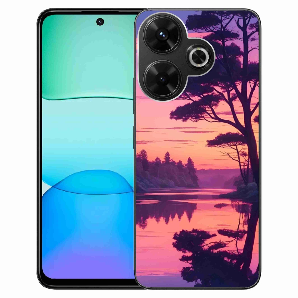 Gél borító mmCase a Xiaomi Redmi 13 4G/Poco M6 4G számára - naplemente a tó felett