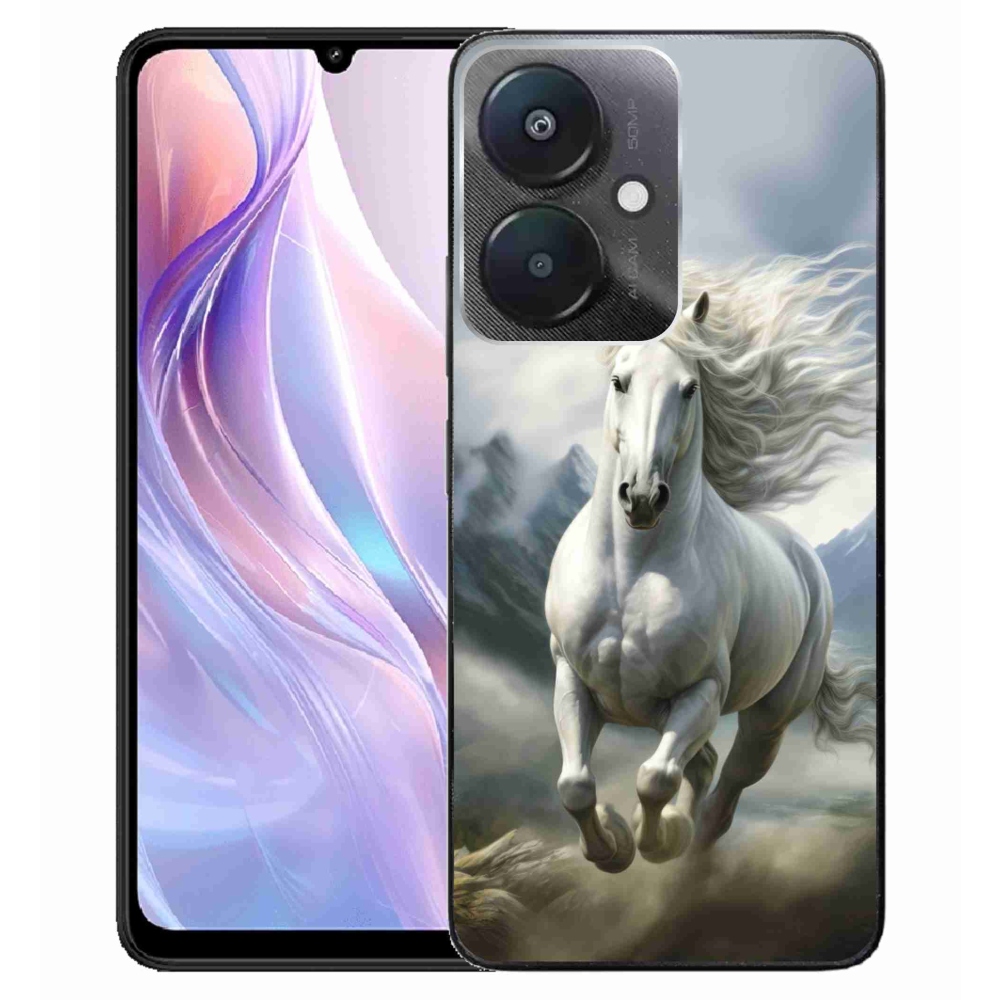 Gél borító mmCase a Xiaomi Redmi 13C 5G - futó fehér ló 3