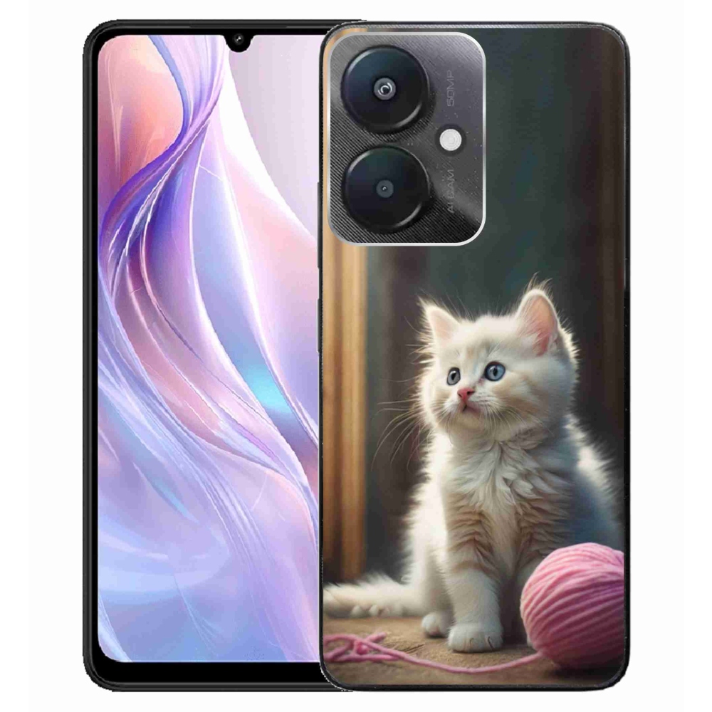 Gél borítás mmCase a Xiaomi Redmi 13C 5G-hez - fehér cica 2