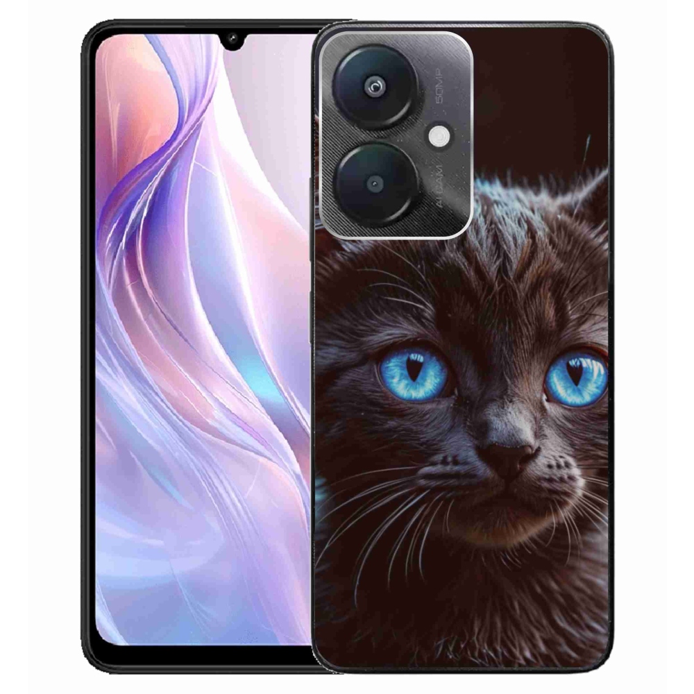 Gél borítás mmCase a Xiaomi Redmi 13C 5G-hez - fekete cica 2