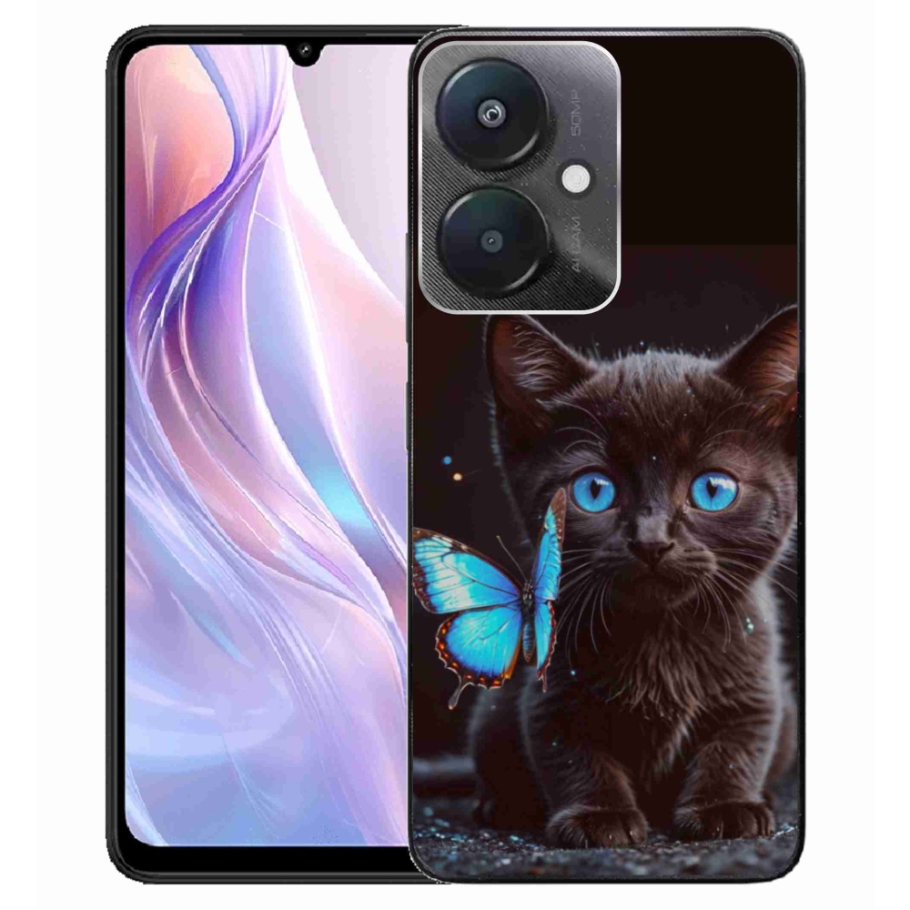 Gél borítás mmCase a Xiaomi Redmi 13C 5G-hez - fekete cica 3