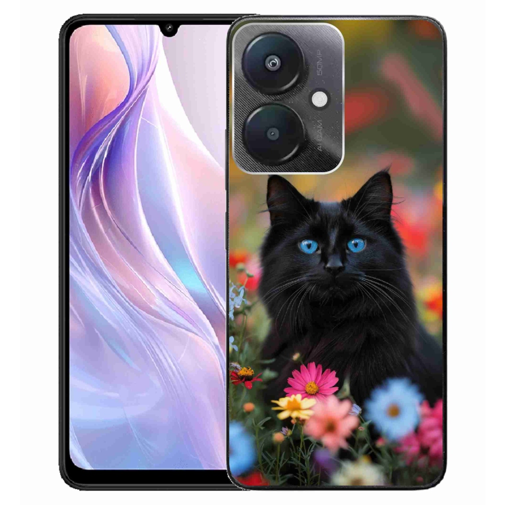 Gél borítás mmCase a Xiaomi Redmi 13C 5G-hez - fekete cica 4
