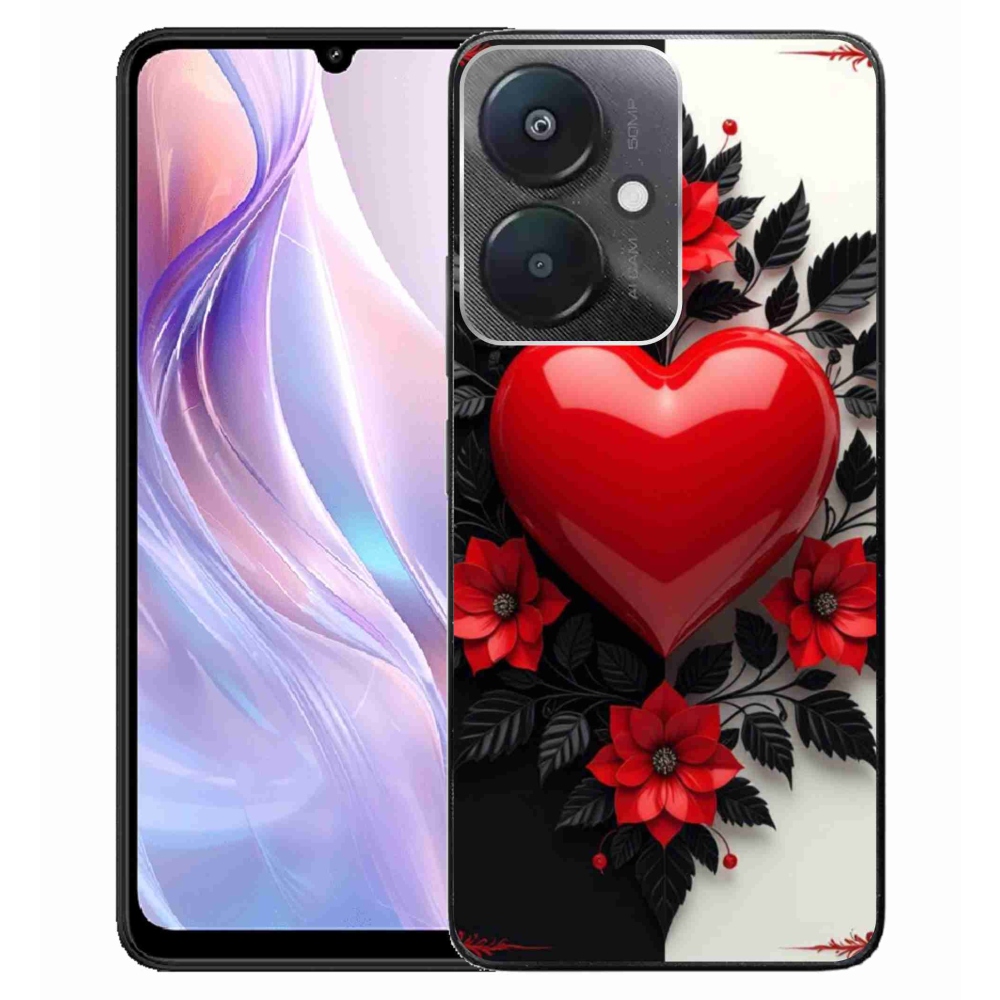 Gél borító mmCase a Xiaomi Redmi 13C 5G-hez - piros szív