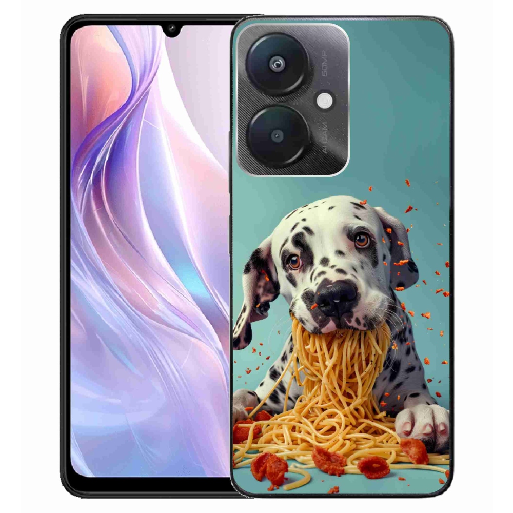 Gél borító mmCase a Xiaomi Redmi 13C 5G számára - Dalmát és spagetti