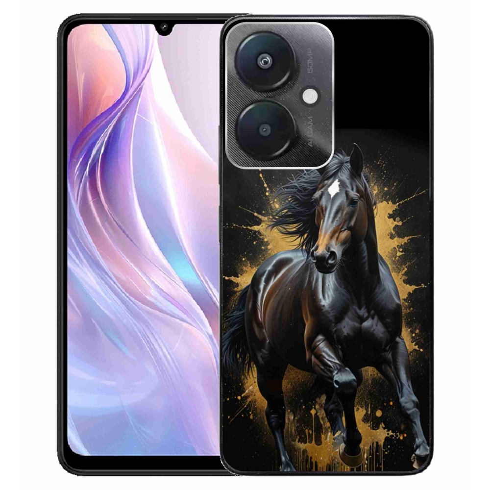 Gél borítás mmCase a Xiaomi Redmi 13C 5G számára - elegáns fekete ménes