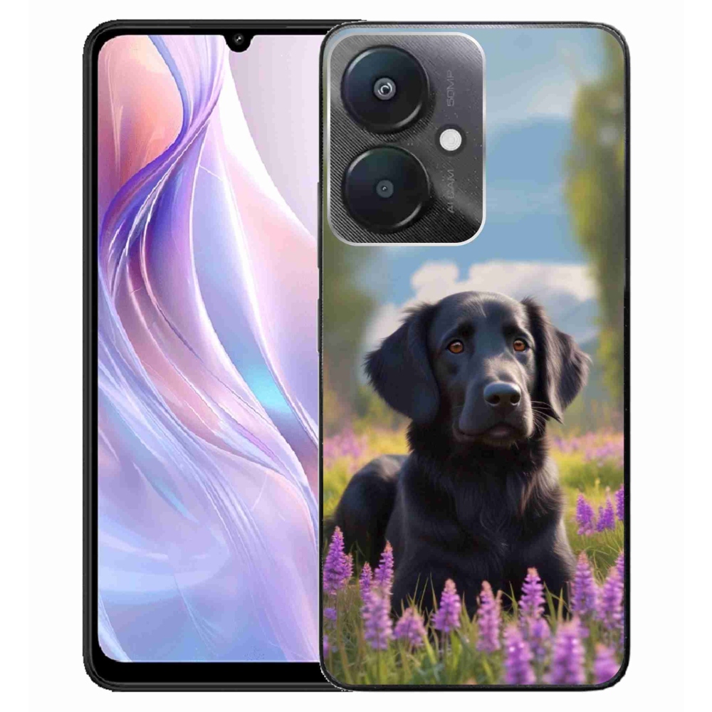 Gél borítás mmCase a Xiaomi Redmi 13C 5G számára - elegáns fekete retriever