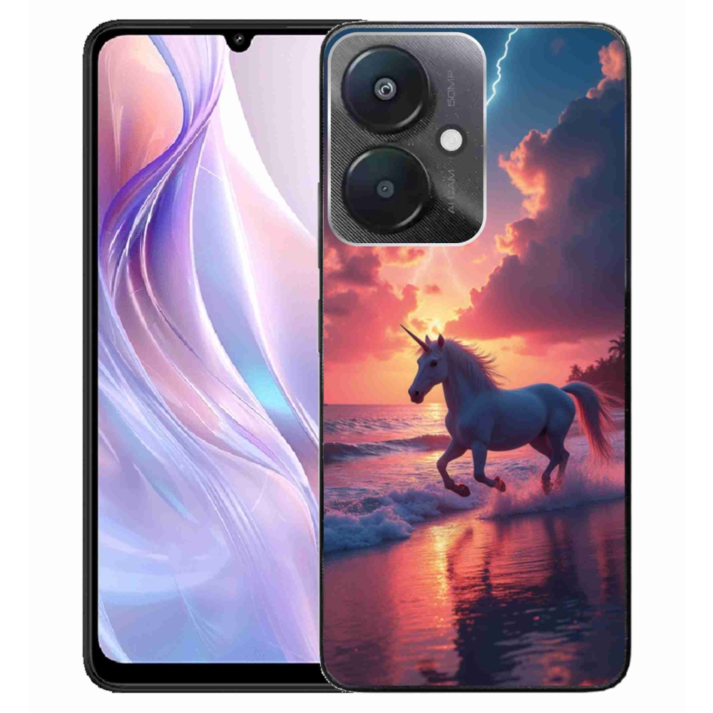 Gél borító mmCase a Xiaomi Redmi 13C 5G-hez - egyszarvú a tengerparton