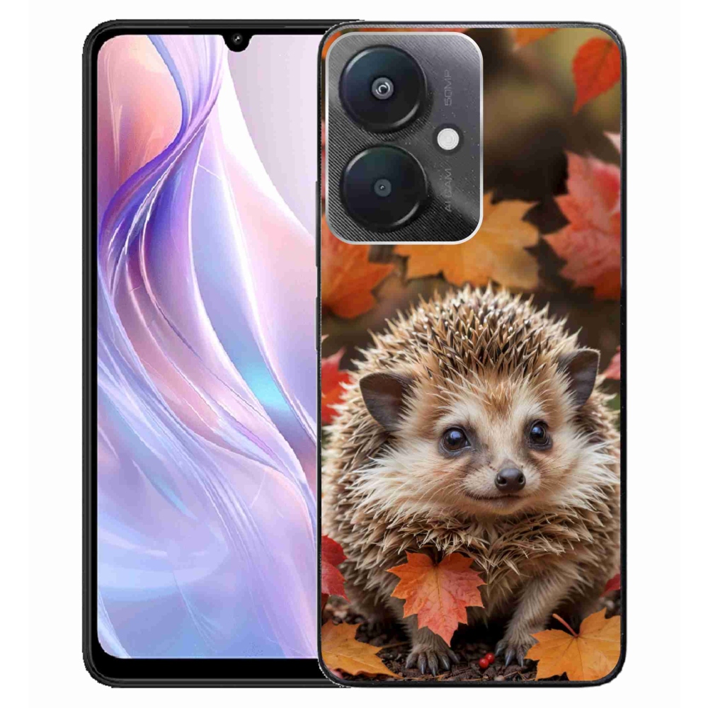 Gél borító mmCase a Xiaomi Redmi 13C 5G-hez - sün a levelekben