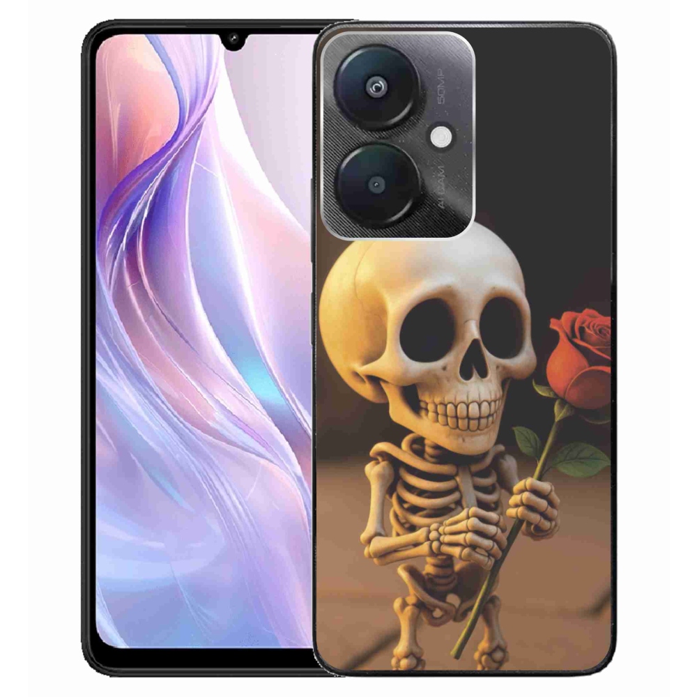 Gél borító mmCase a Xiaomi Redmi 13C 5G számára - csontváz rózsával