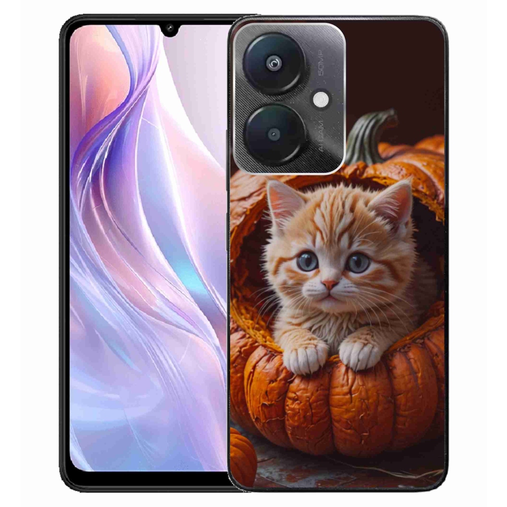 Gél borító mmCase a Xiaomi Redmi 13C 5G-hez - cica és tök 2