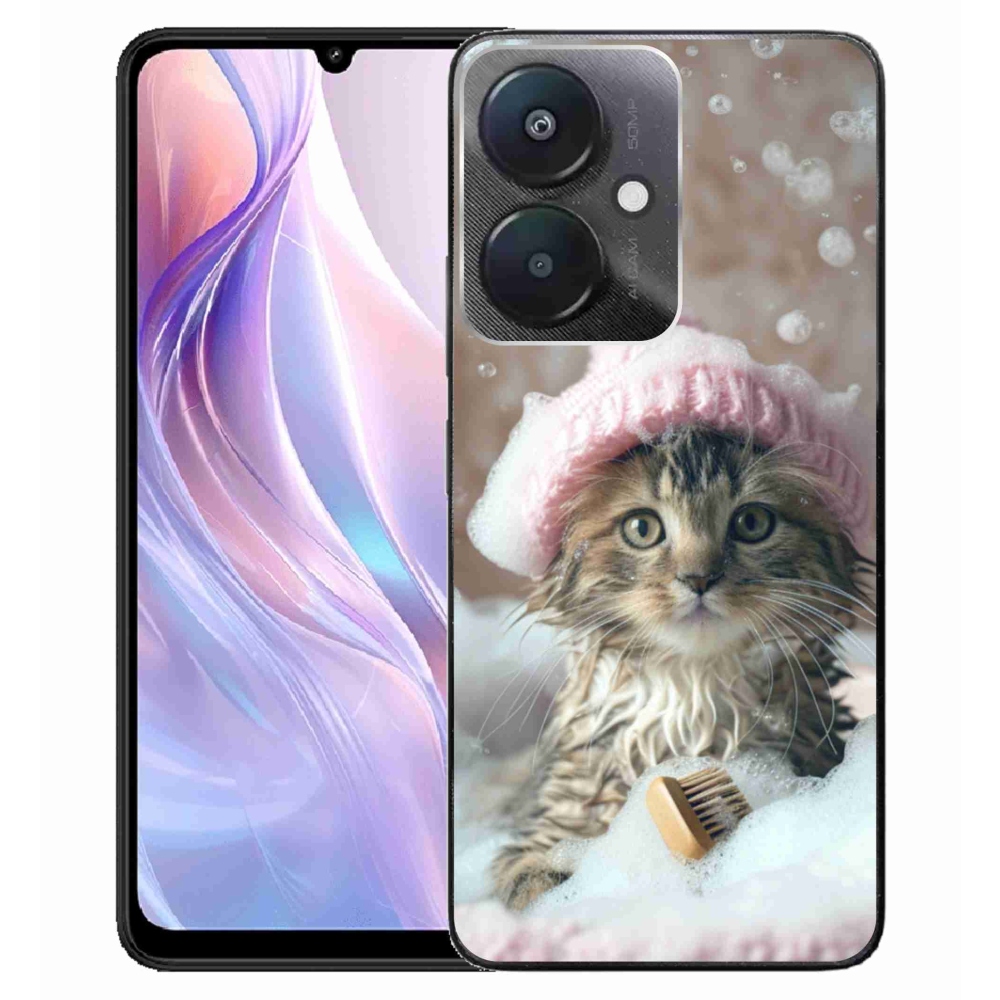 Gél borító mmCase a Xiaomi Redmi 13C 5G-hez - cica és fürdő