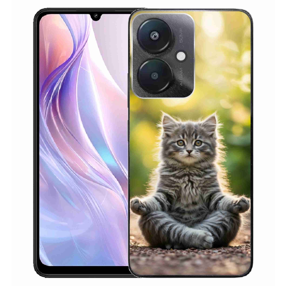Gél borító mmCase a Xiaomi Redmi 13C 5G számára - meditáló cica