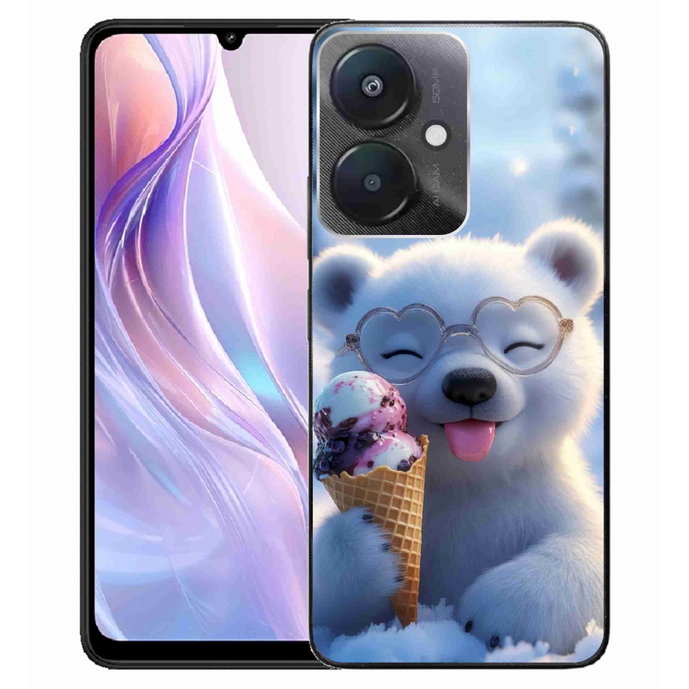 Gél borító mmCase a Xiaomi Redmi 13C 5G számára - mackó fagylalttal