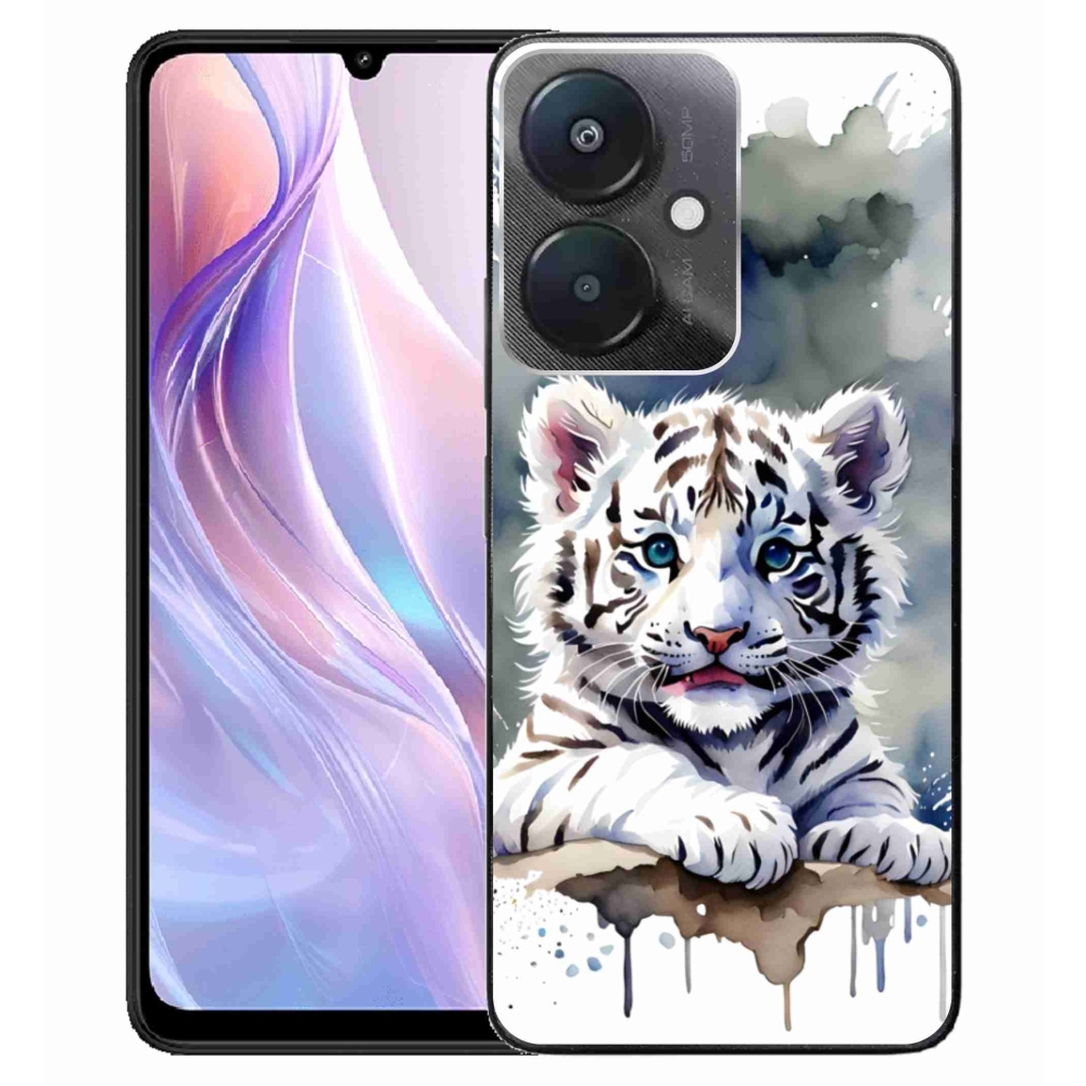Gél borítás mmCase a Xiaomi Redmi 13C 5G számára - fehér tigriskölyök