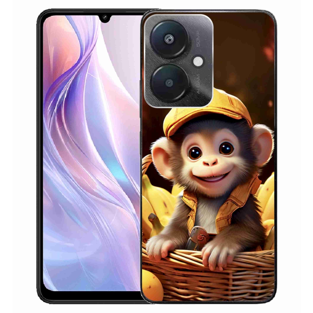 Gél borítás mmCase a Xiaomi Redmi 13C 5G számára - majom a kosárban