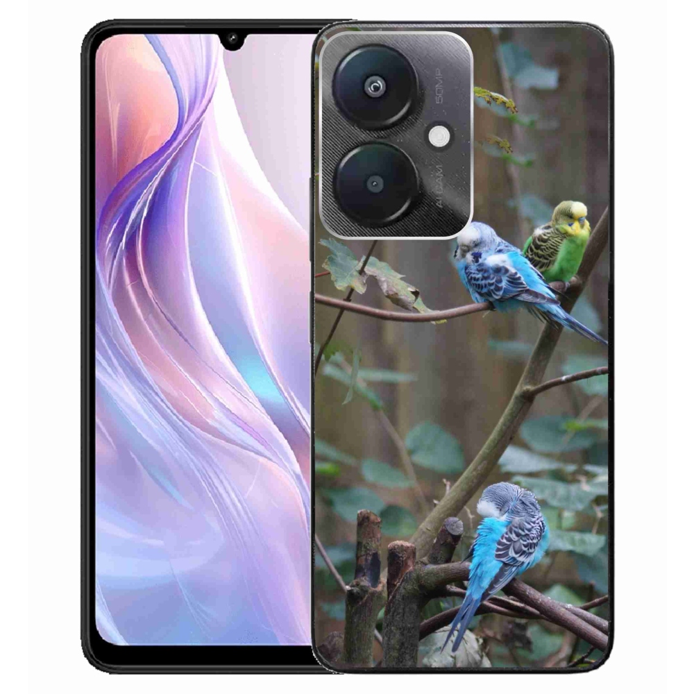 Gél borító mmCase a Xiaomi Redmi 13C 5G számára - papagájok az ágon