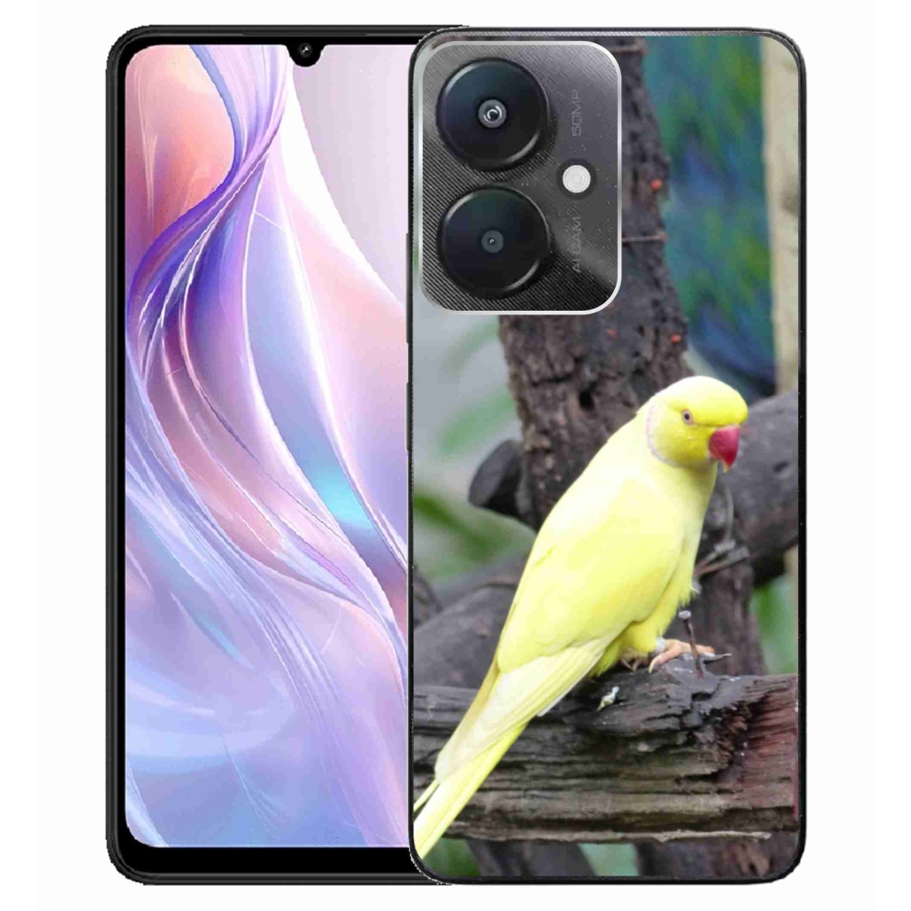 Gél borítás mmCase a Xiaomi Redmi 13C 5G-hez - papagáj alexander sárga