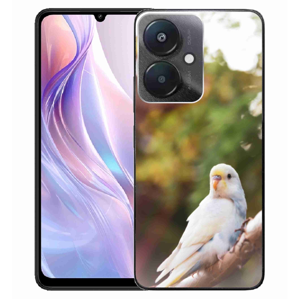 Gél borító mmCase a Xiaomi Redmi 13C 5G-hez - papagáj és fehér