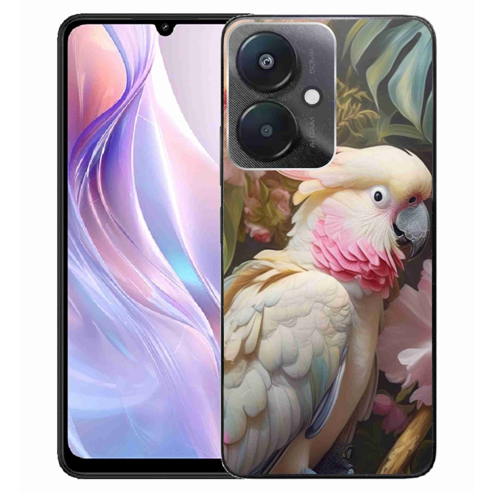 Gél borítás mmCase a Xiaomi Redmi 13C 5G-hez - papagáj kakadu rózsaszín 2