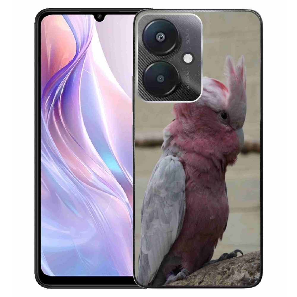 Gél borítás mmCase a Xiaomi Redmi 13C 5G-hez - papagáj kakadu rózsaszínű