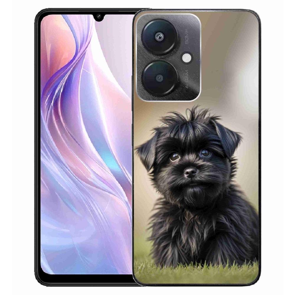 Gél borítás mmCase a Xiaomi Redmi 13C 5G számára - aranyos fekete kutya