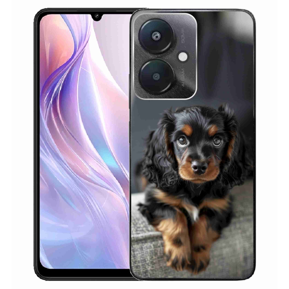 Gél borítás mmCase a Xiaomi Redmi 13C 5G számára - aranyos hosszú szőrű tacskó